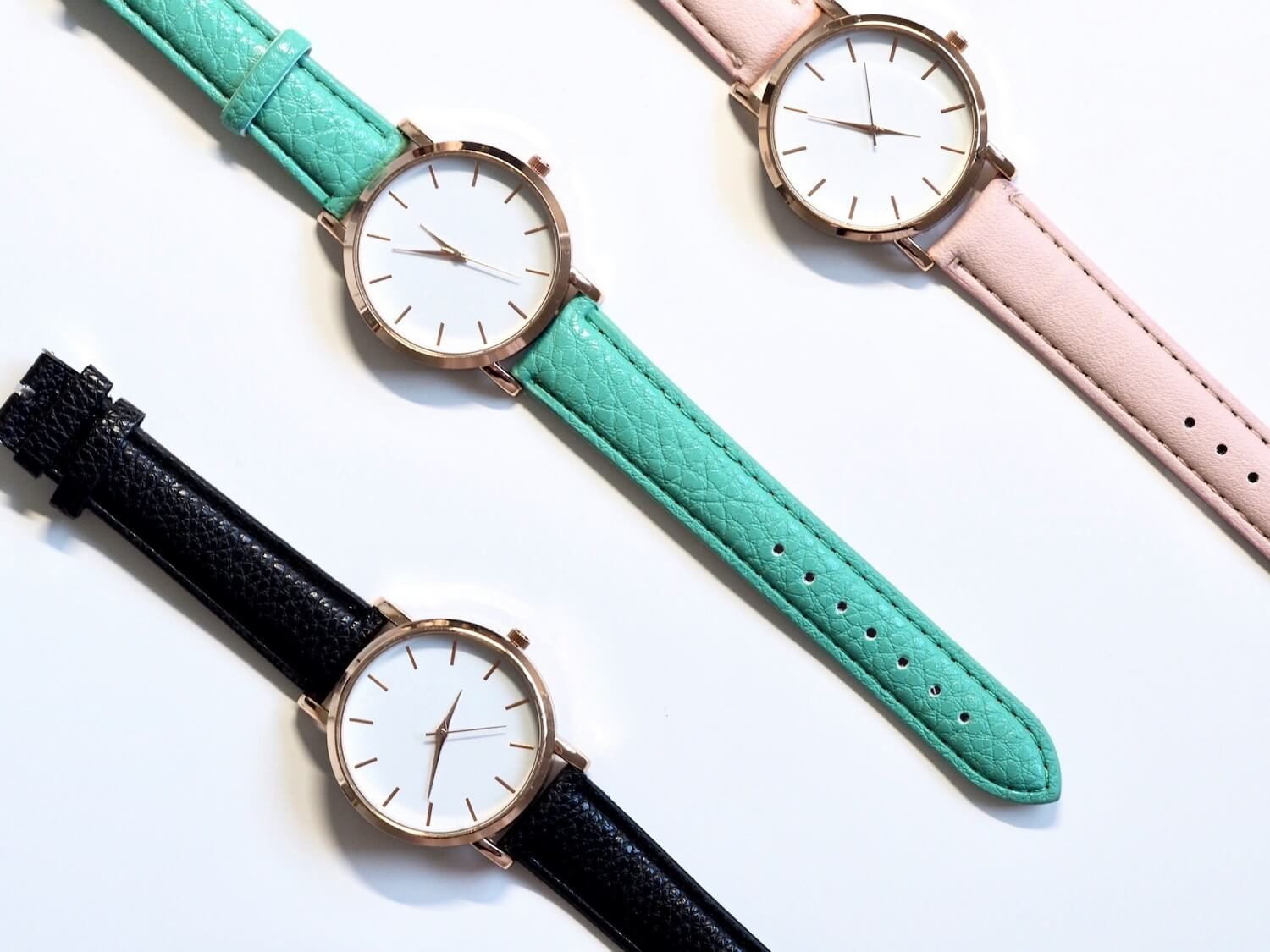 3 watches on a white background